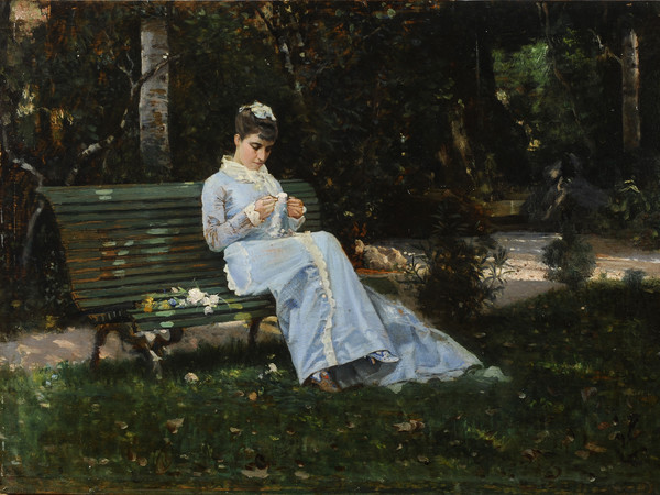 Cristiano Banti | Portrait of Alaide sitting in the garden