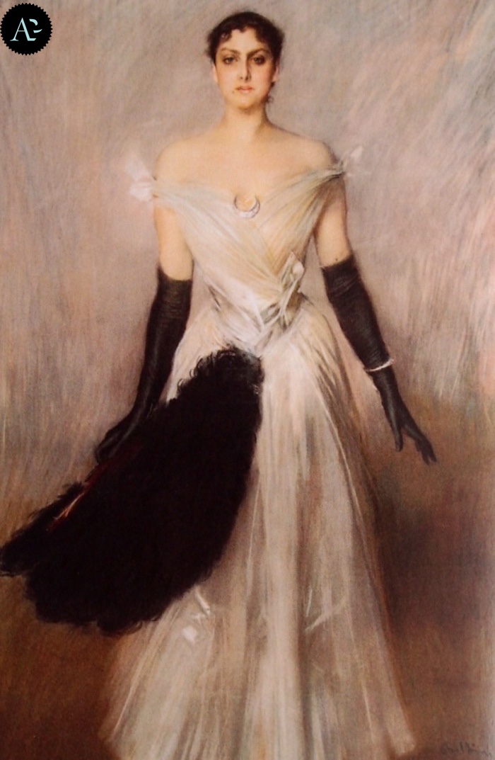 Giovanni Boldini | portrait of lady in white dress
