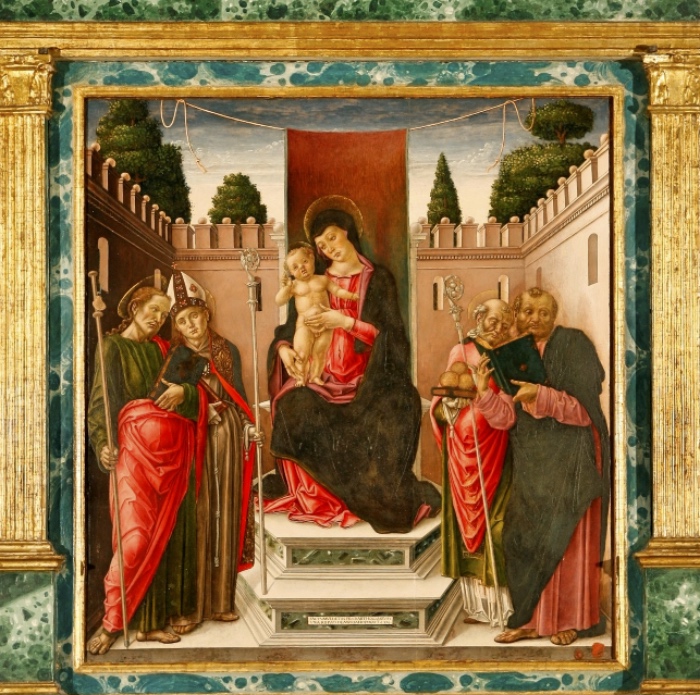 Bartolomeo Vivarini | Madonna in trono con Bambino e santi