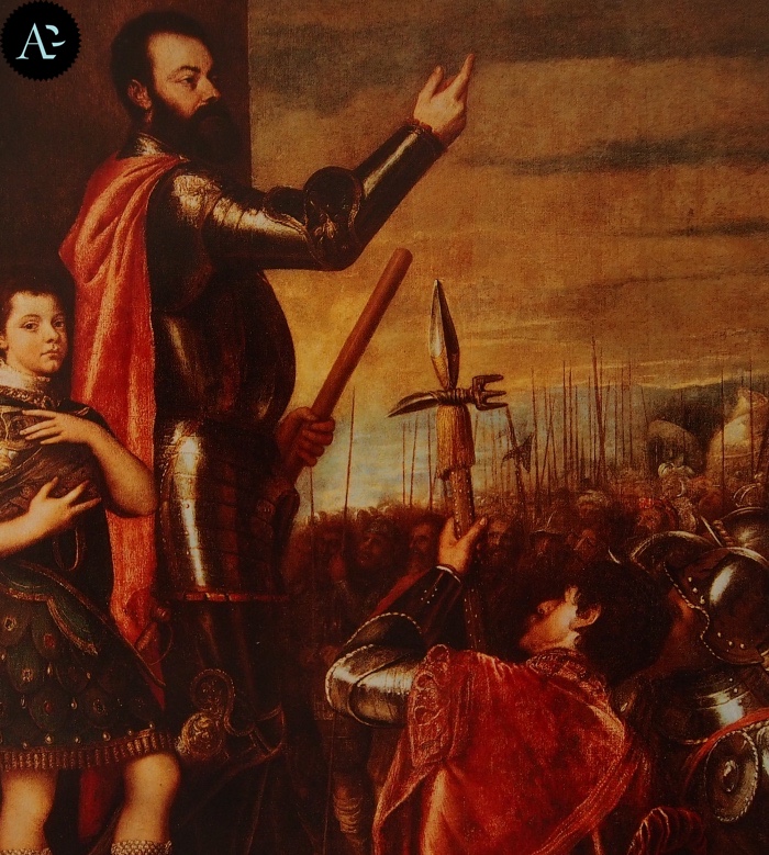 Tiziano Vecellio | Allocuzione di Alfonso d'Avulso marchese del Vasto