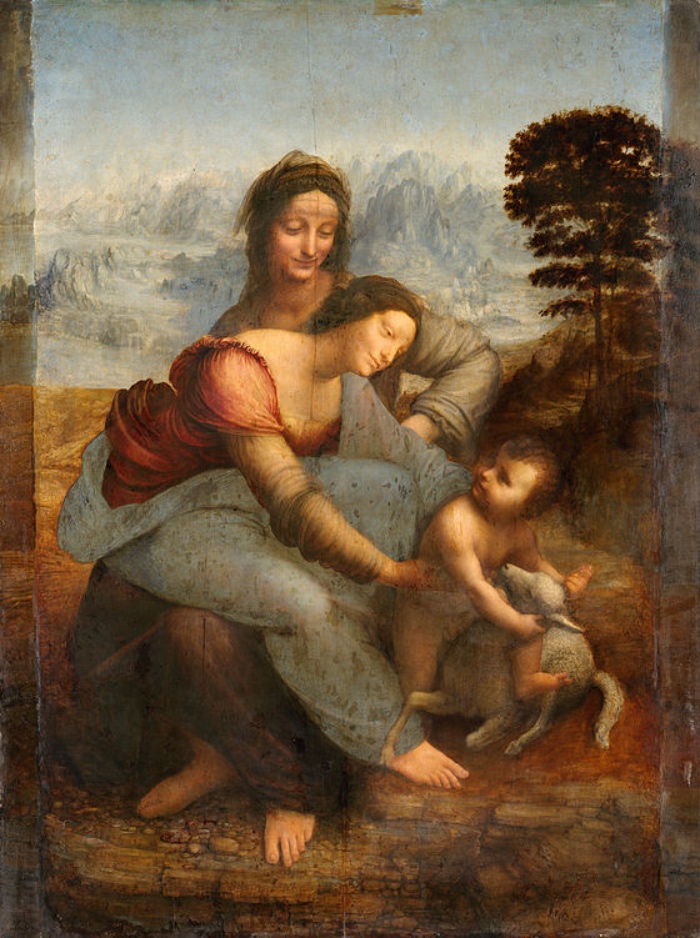 Sant'Anna, la Vergine e il Bambino con l'agnellino (1510-1513). Parigi, Museo del Louvre. Image source: it.wikipedia.org