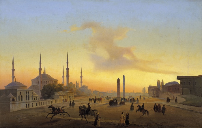 Ippolito Caffi, Veduta della piazza dell'ippodromo di Costantinopoli