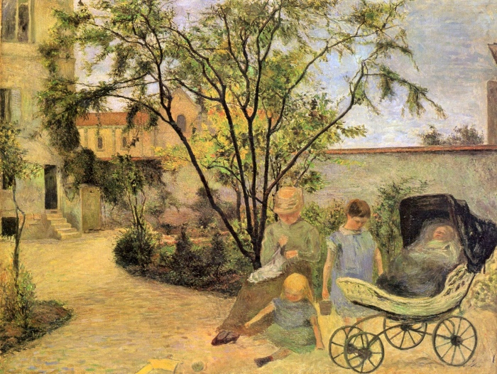 Paul Gauguin | La famiglia del pittore nel giardino 