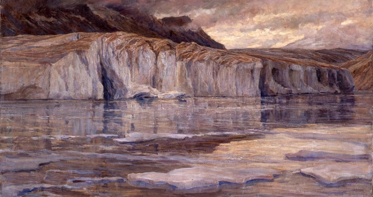 Carlo Cressini, Le gelide acque del lago Märjelen, 1908 ca., olio su tela. Verbania, Museo del Paesaggio 