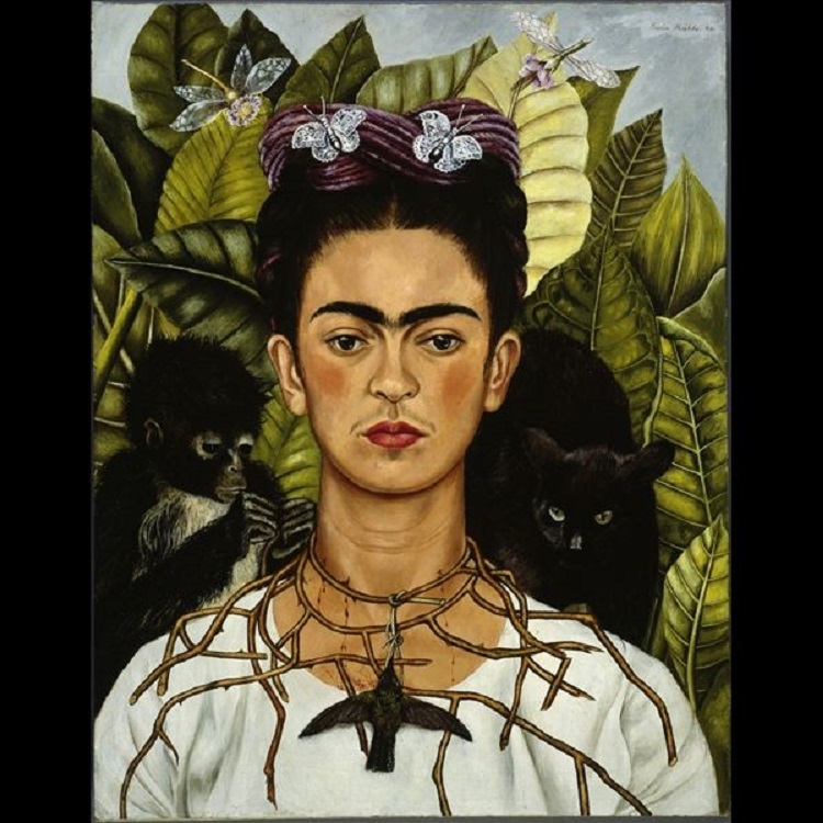 Frida Kahlo, Autoritratto con collana di spine, 1940. © Nickolas Muray Collection, Harry Ransom Center - The University of Texas at Austin