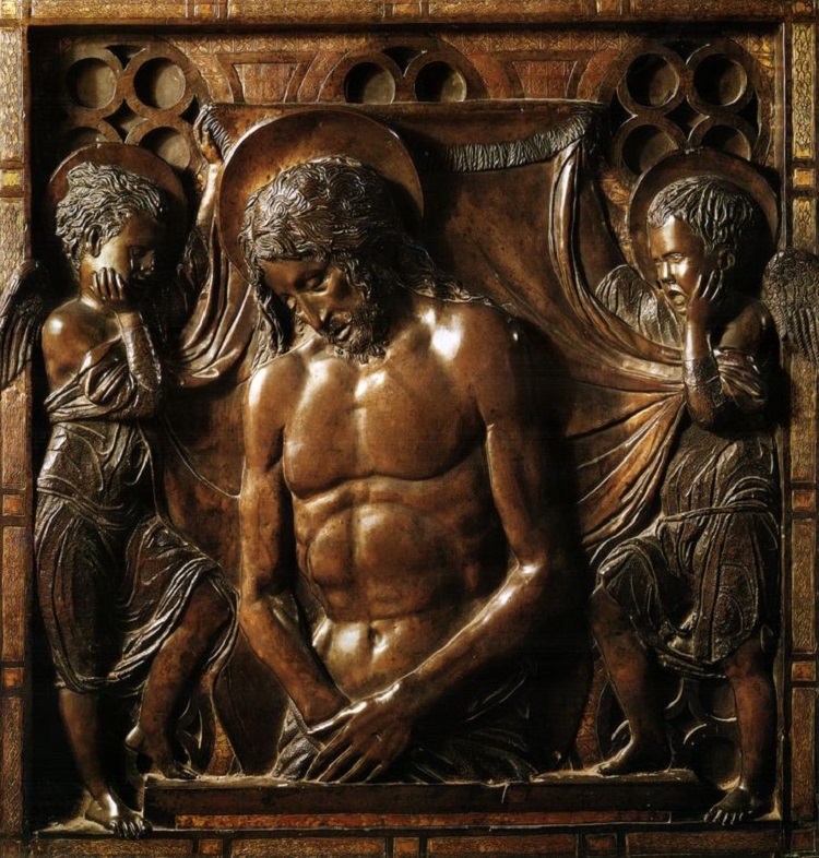 Donatello Cristo morto tra due angeli Basilica di Sant'Antonio. Padova