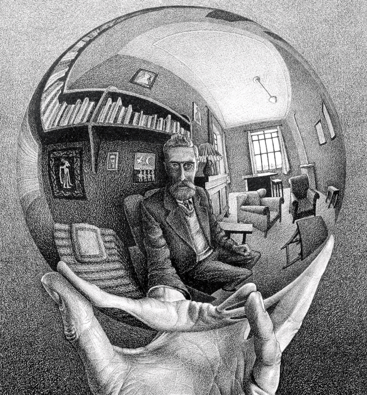 Mano con sfera riflettente (Autoritratto allo specchio) | Maurits Cornelis Escher 