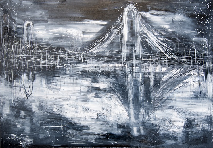 Ponte, 2014, olio su tela, cm. 90x120