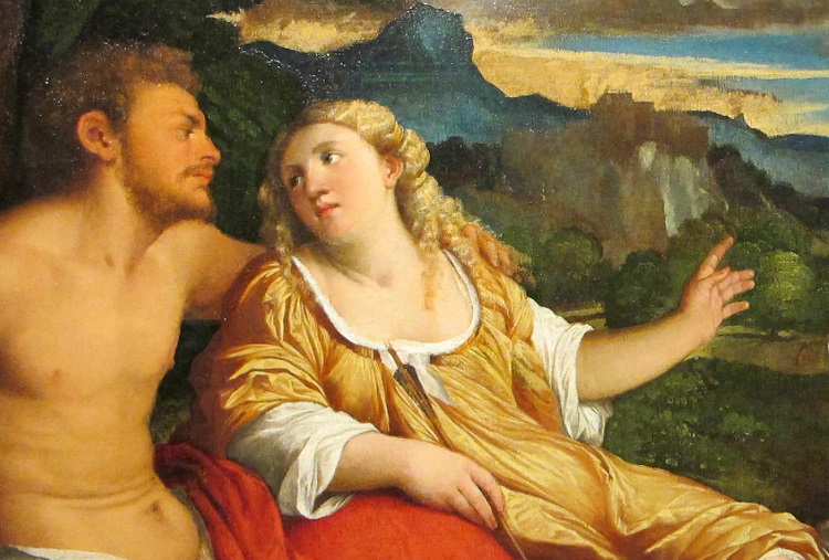 Palma il Vecchio " Marte, Venere e "Cupido nella luce del tramonto", 1518-1520 