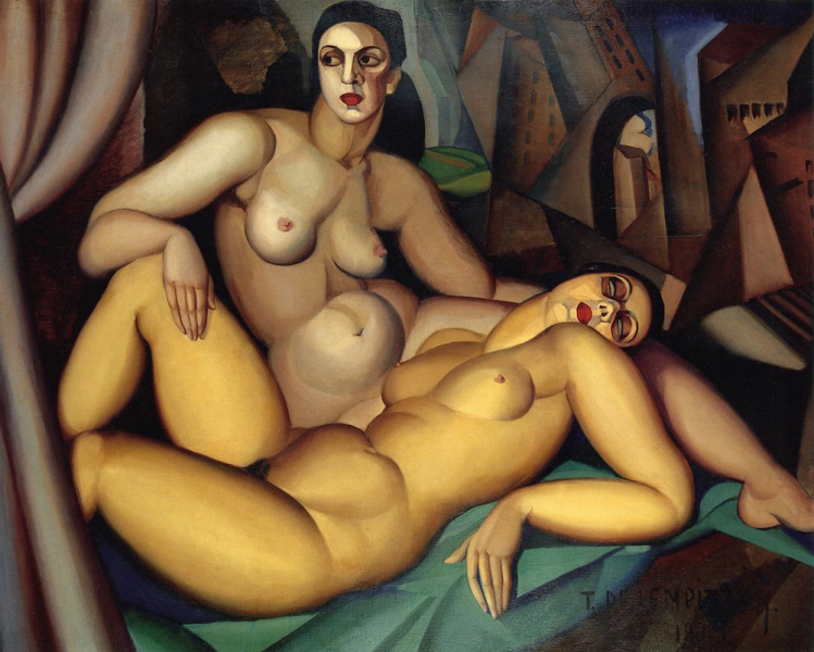Tamara de Lempicka (1898 – 1980) «Perspective/Le due amiche» (1923) oil on canvas, 130 x 160 cm, Musée du Petit Palais, Genève