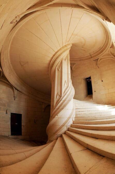 The Leonardo da Vinci Staircase in La Rochefoucauld, France