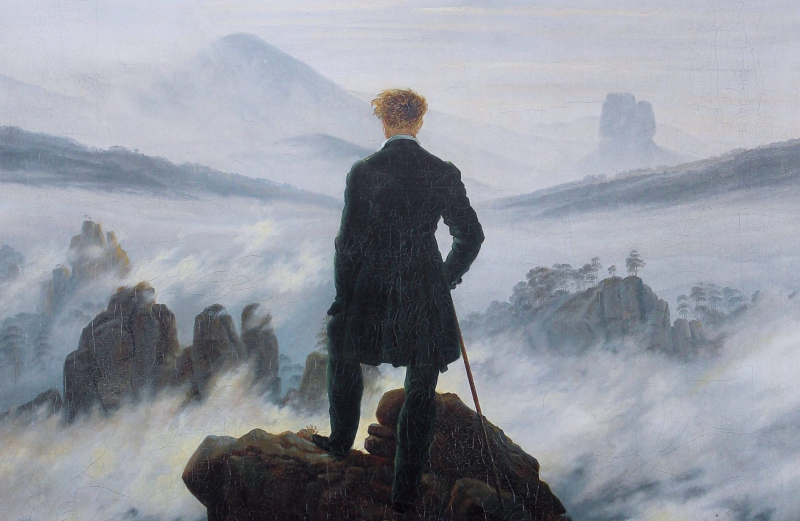 Caspar Friedrich viandante sul mare di nebbia