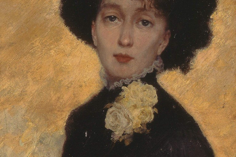 Giuseppe de Nittis Ritratto della moglie Léontine dettaglio