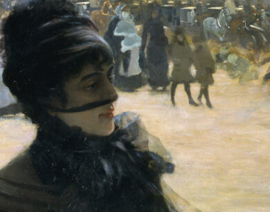 Giuseppe de Nittis Signora col cane dettaglio