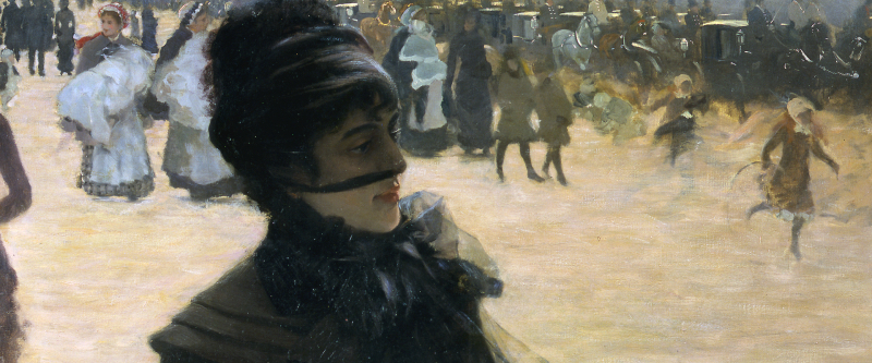 Giuseppe de Nittis Signora col cane dettaglio