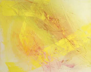 Alessandra Angelini Yellow 2004 tempera preparata dallartista su tavola interventi materici cm 100x100 2 1