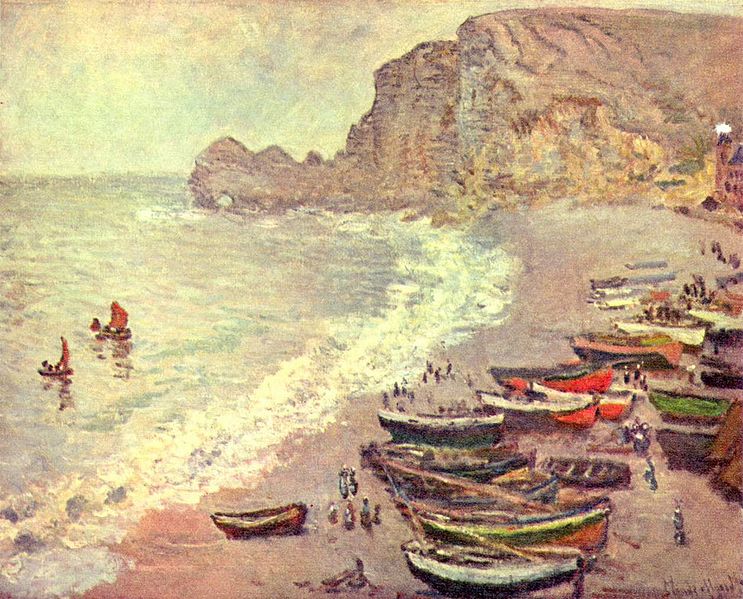 Barche sulla spiaggia d’Étretat | Monet