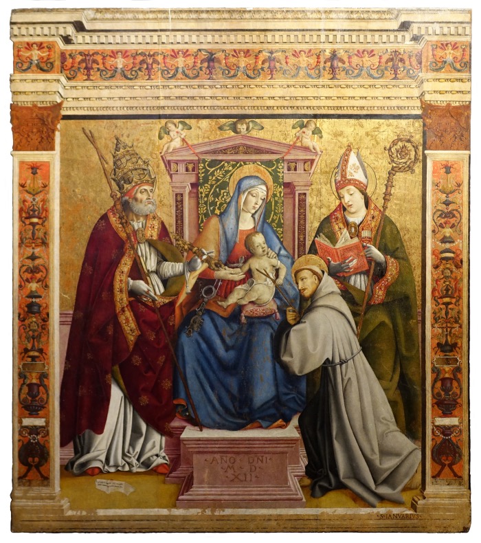  Nicola Filotesio | Madonna con bambino tra i santi Pietro, Gennaro e Francesco d’Assisi