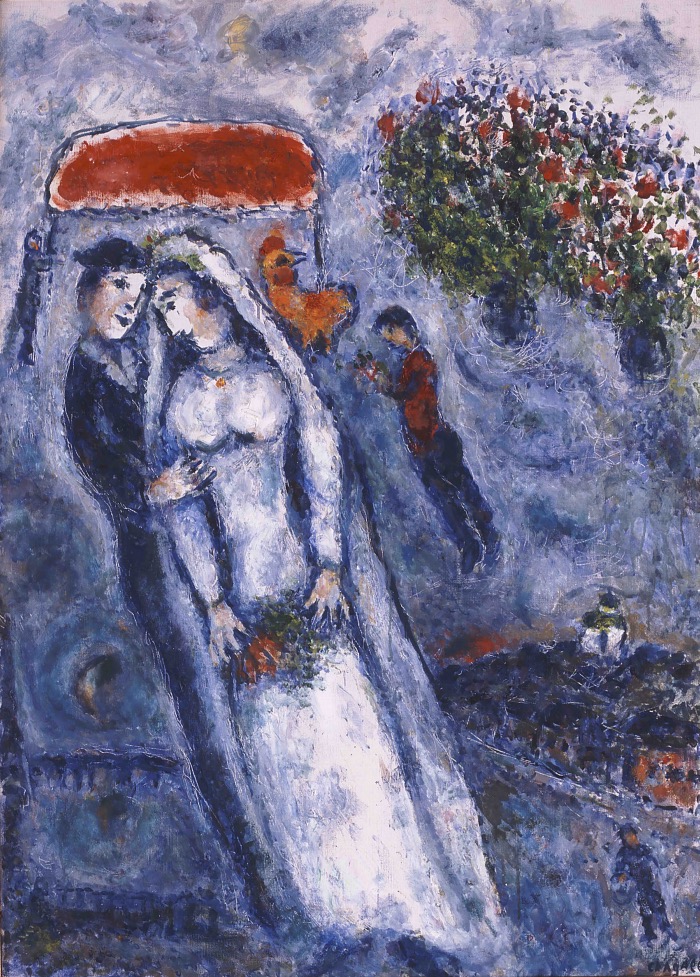 Marc Chagall | Les Mariés sur fond bleu