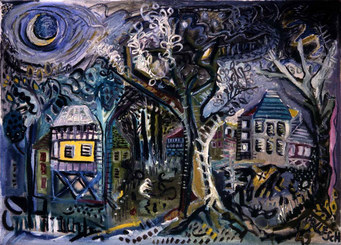  Carlo Hollesch: Alla luna, 1949, olio su faesite, 79x109,5cm. Ca’ Pesaro – Galleria Internazionale d’Arte Moderna