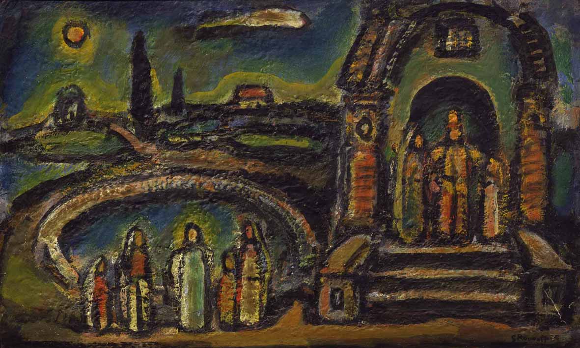 Georges Rouault: Tiberiade, 1948, olio su tavole, 39x63cm. Ca’ Pesaro – Galleria Internazionale d’Arte Moderna