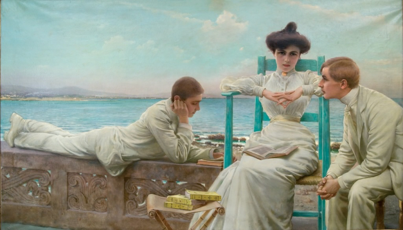 Vittorio Matteo Corcos Lettura sul mare