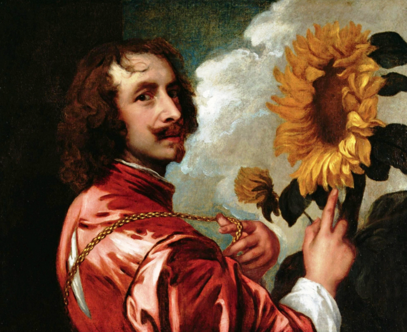 Antoon van Dyck autoritratto con girasole