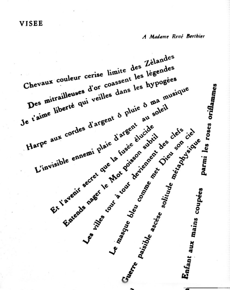Calligramma Guillaume Apollinaire Calligram Visee